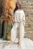 Kiti Paisley Damask Artist Smock Mocha